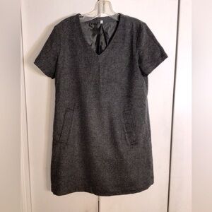 Unbranded Women Gray Wool Blend Shift Dress M Career Minimalist Handmaiden Tale